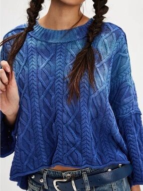 NWOT Free People Washed Ashore Cable Knit Sweater